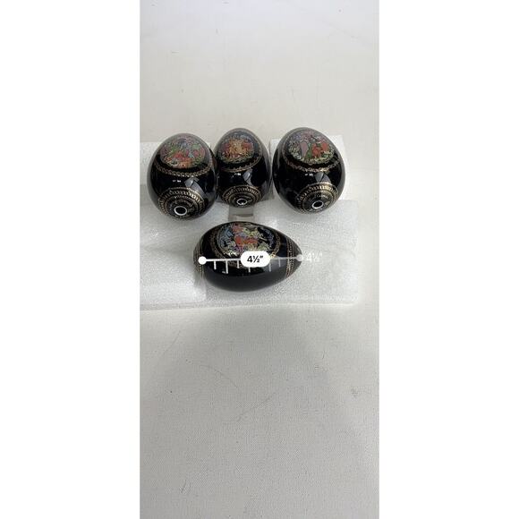 Masters of Palekh Russian Porcelain Egg Ruslan & Ludmilla Fairy Tale Set Of 4 - Picture 12 of 16